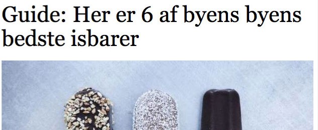 POLITIKEN: SEKS AF BYENS BEDSTE ISBARER POLITIKEN: SEKS AF BYENS BEDSTE ISBARER